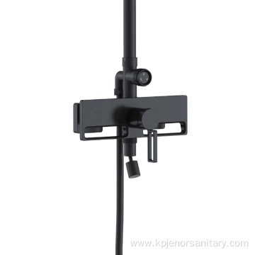 Metal Black Wall Mounted Mixer Rain Shower Set